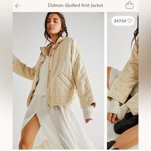 Free people dolman quilted knit jacket XS vanilla creme
